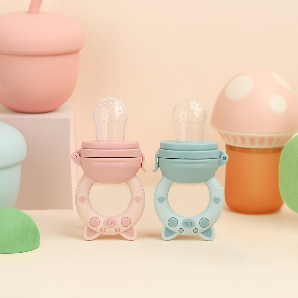 베이비팜 아기 실리콘 국민 과일 과즙망 블루+핑크 S M L 세트 이유식 수박