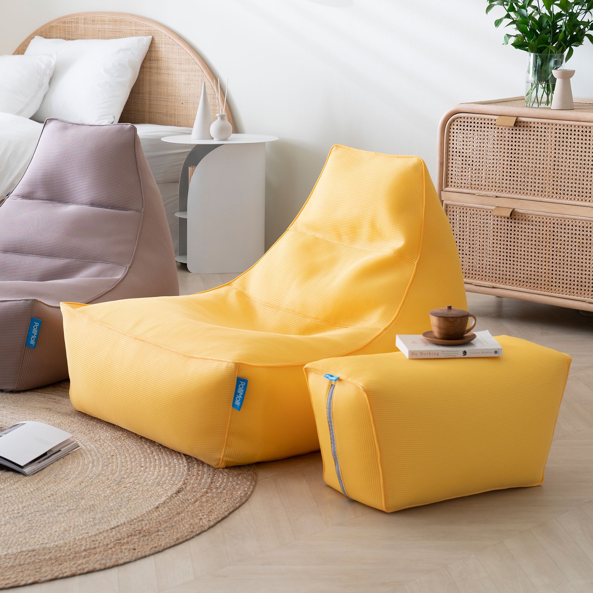 폴리몰리 빈백소파 1인용 802A 좌식 쇼파 쿠션, 아스펜골드 (메시속커버, 선택안함)