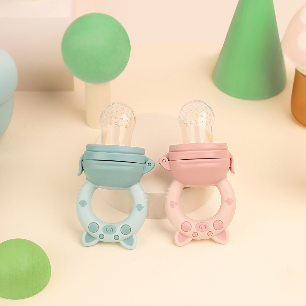 베이비팜 아기 실리콘 국민 과일 과즙망 블루+핑크 S M L 세트 이유식 수박