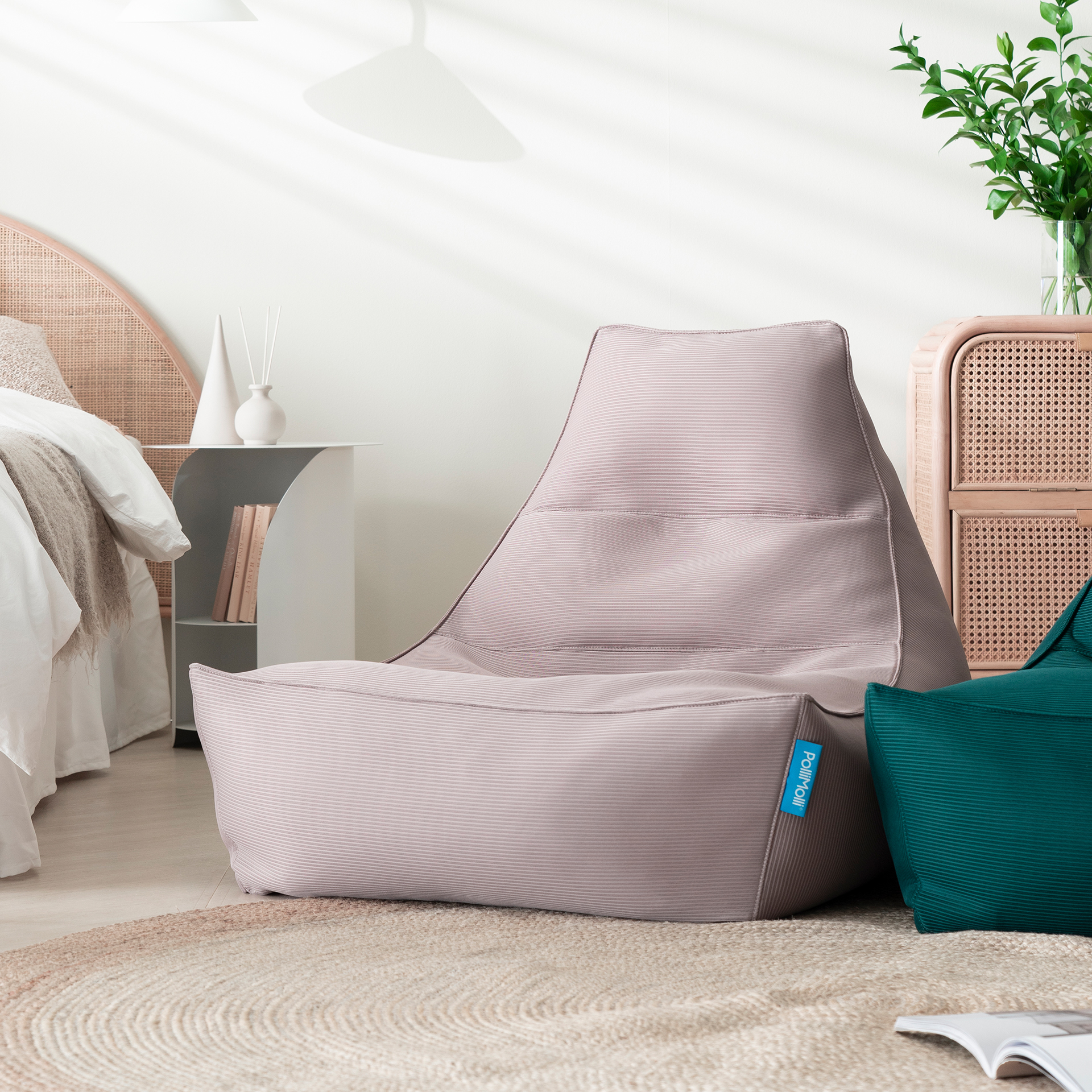 폴리몰리 빈백소파 1인용 802A 좌식 쇼파 쿠션, 로즈베이지 (메시속커버, 선택안함)