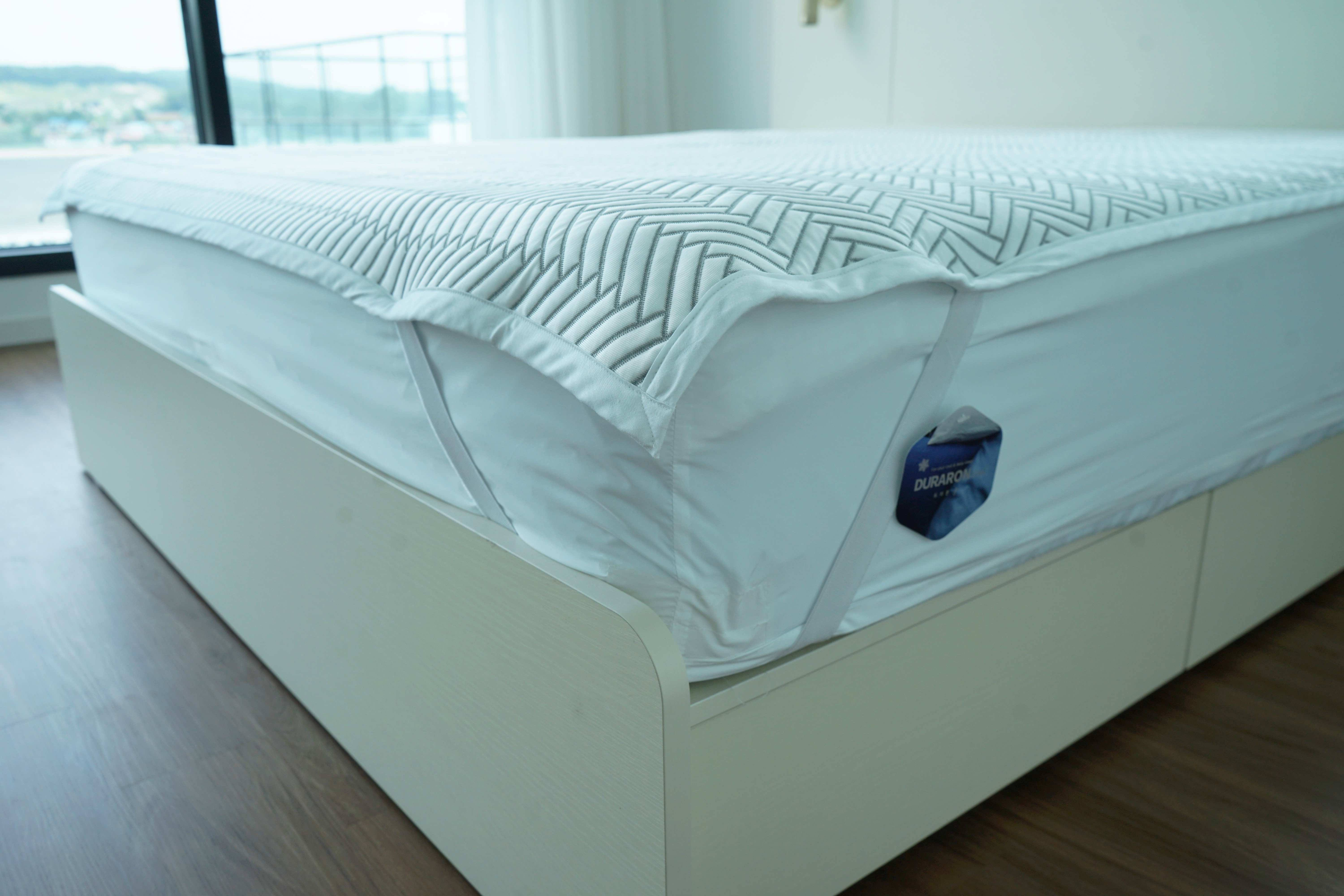 인견보다 시원한 듀라론 냉감패드 ss 공장직영 국산 쿨매트 고정밴드 맞춤제작 여름침대패드