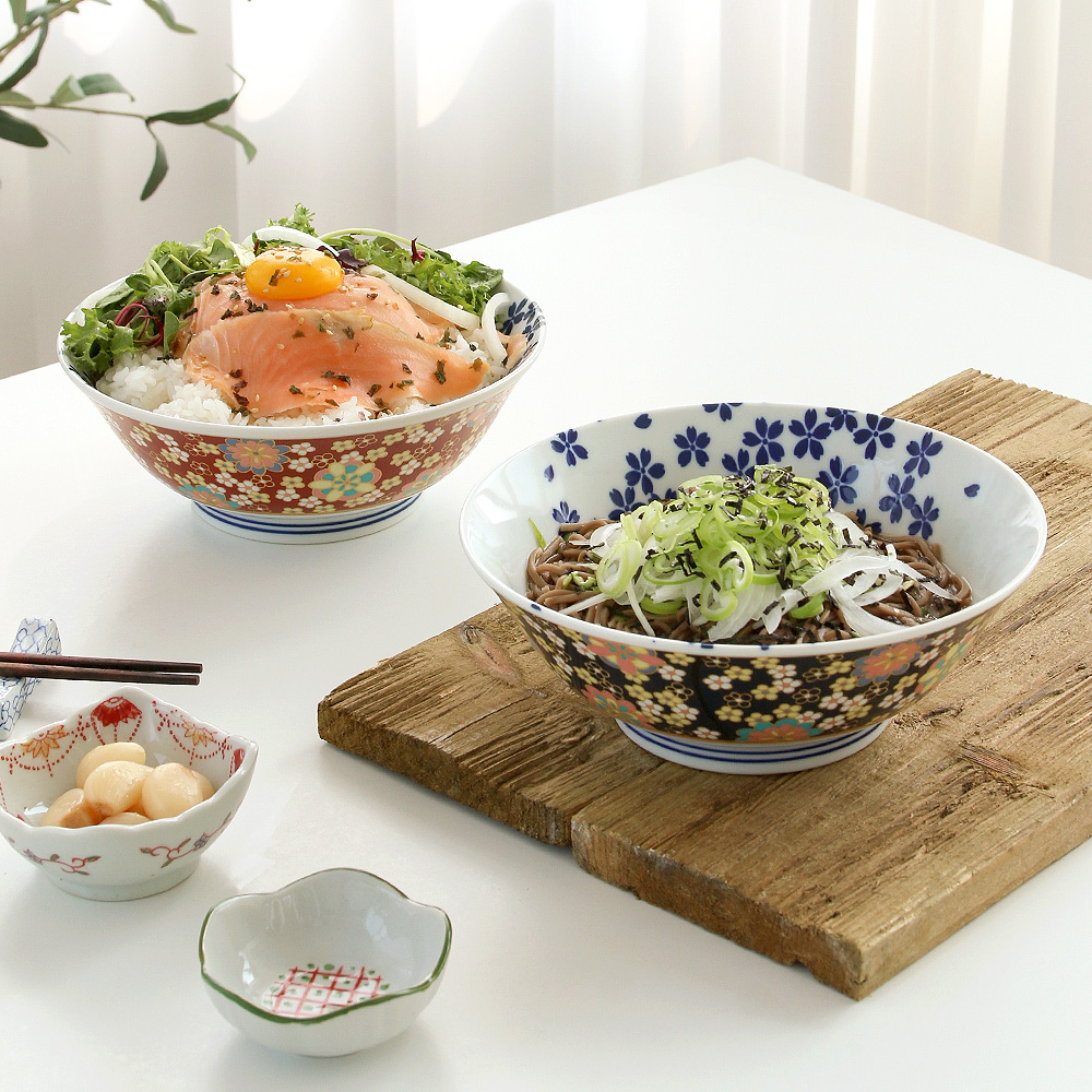 도자기 일본 국수 우동 라면 콩국수 예쁜 덮밥 마라탕 냉면기 그릇 면기 - 상품 이미지