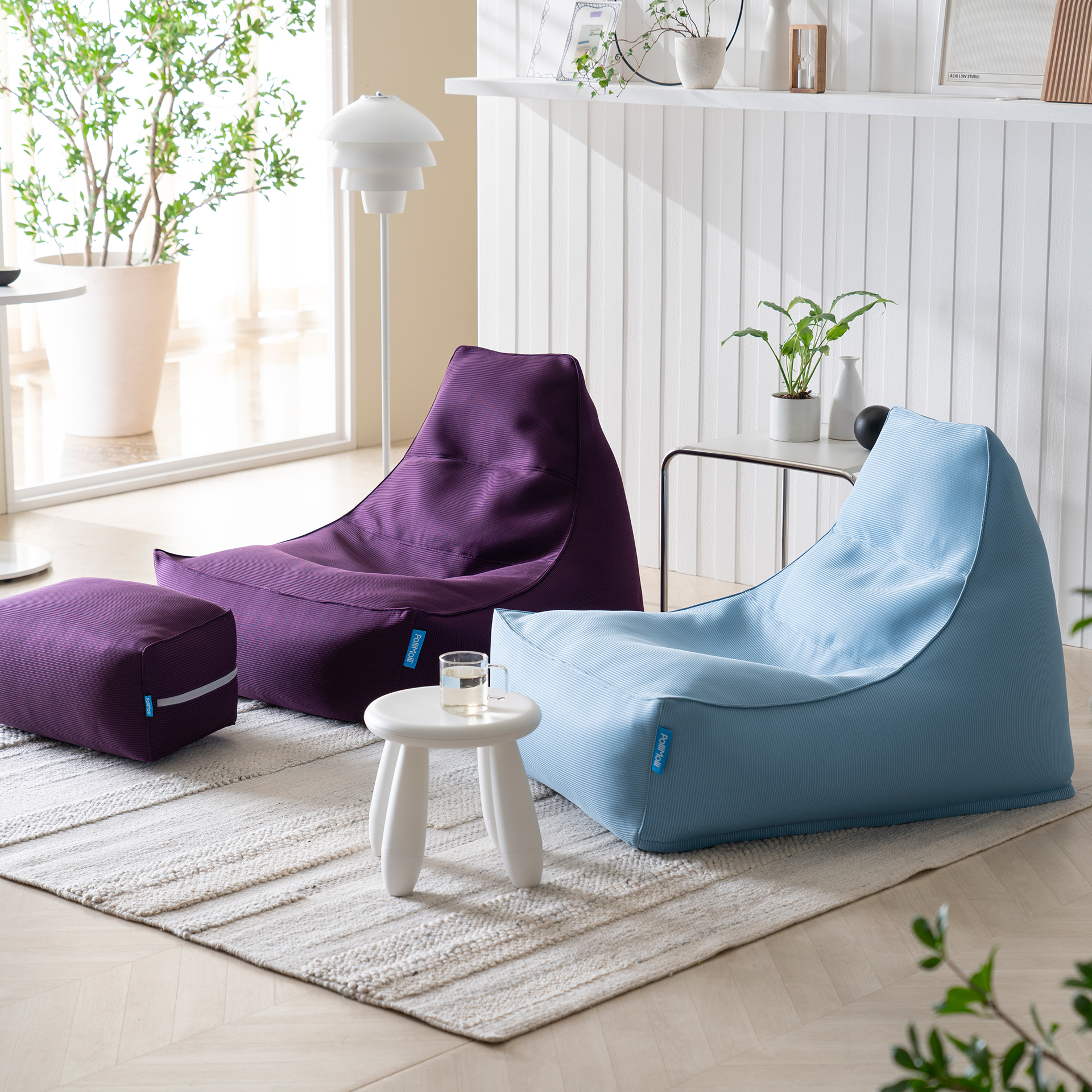 폴리몰리 빈백소파 1인용 802A 좌식 쇼파 쿠션, 풋스툴세트 (메시속커버, 선택안함)