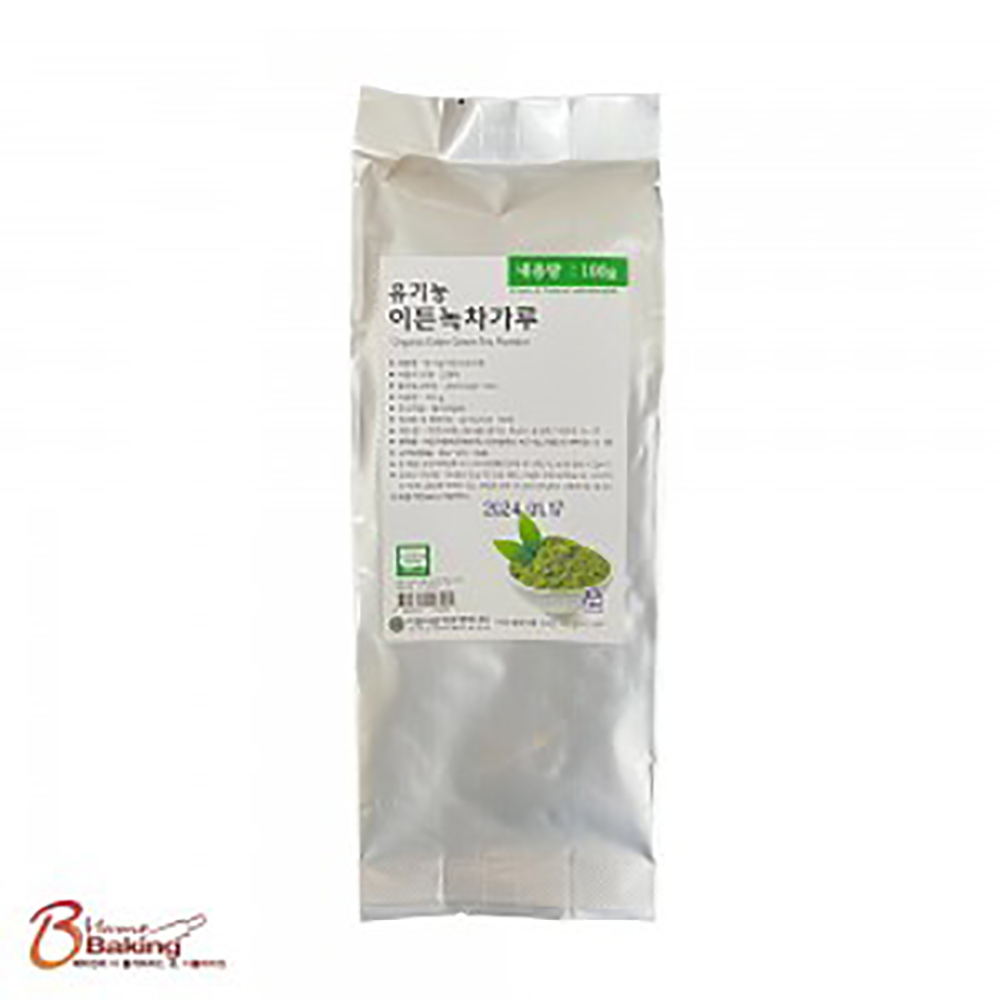 유기농녹차가루 100g 녹차분말 녹차파우더 말차 라떼 카페 비건 베이킹 - 메인 이미지