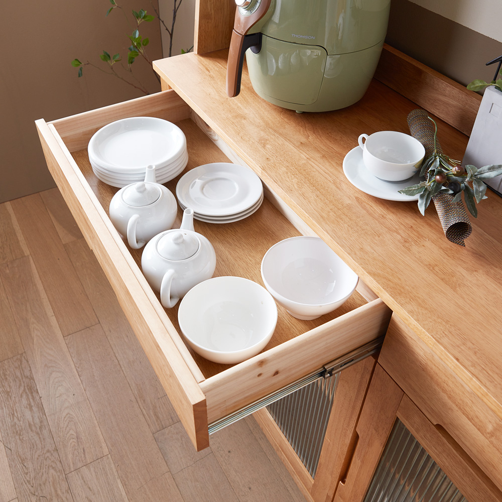 홀튼 홈카페수납장 원목 주방 홈카페장 그릇 장식장 커피머신선반 1200x400x1730mm, 5단, 네추럴
