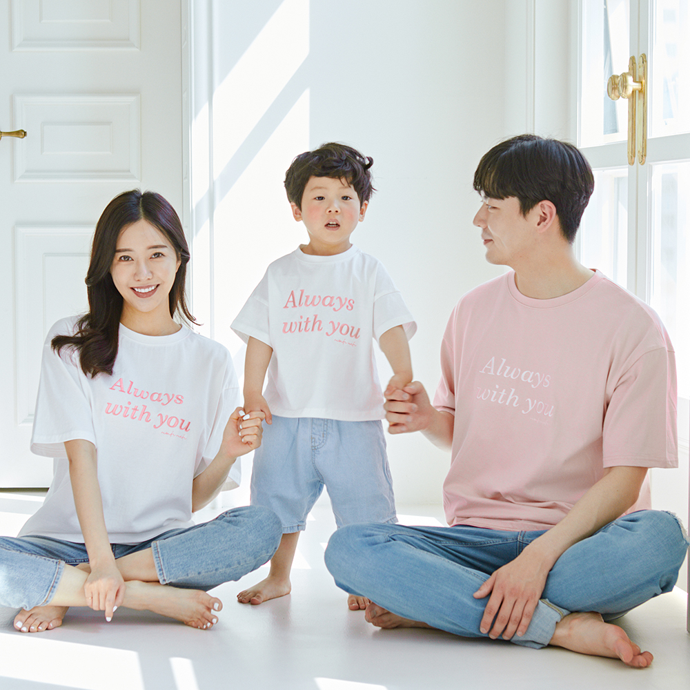 돌촬영 패밀리룩 가족사진의상 올웨이즈 반팔 22B07 단체 모녀 커플 여행 가족티 이미지 8