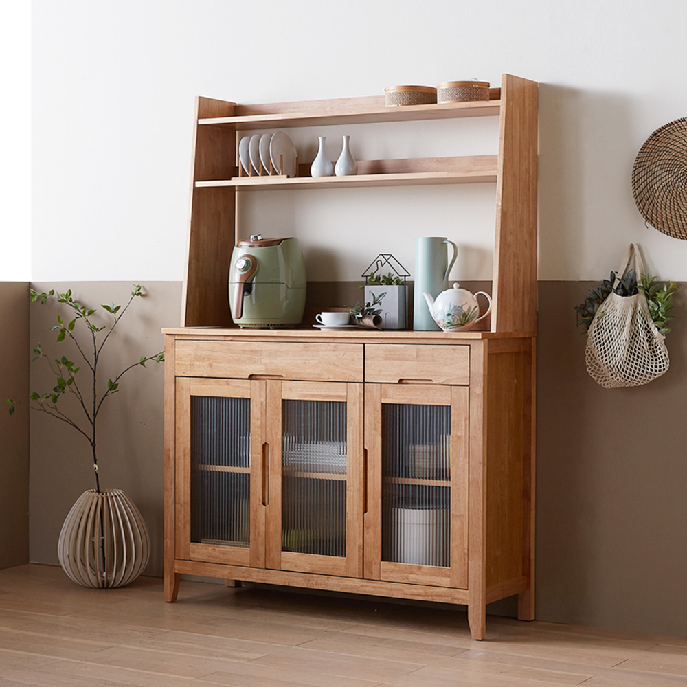 홀튼 홈카페수납장 원목 주방 홈카페장 그릇 장식장 커피머신선반 1200x400x1730mm, 5단, 네추럴