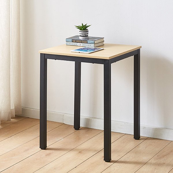 정사각 메이플 블랙 DIY 조립식 철제 책상 1인용 원룸 노트북 독서 공부 테이블 600