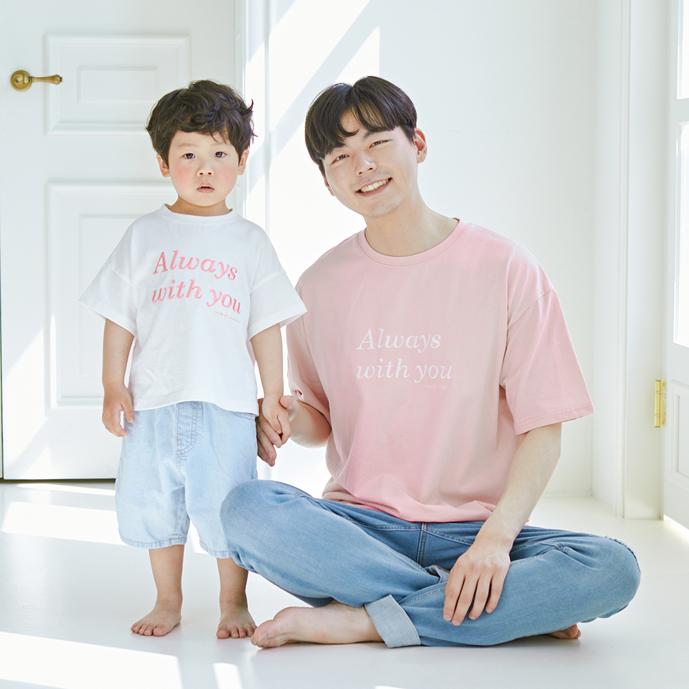 돌촬영 패밀리룩 가족사진의상 올웨이즈 반팔 22B07 단체 모녀 커플 여행 가족티 이미지 6