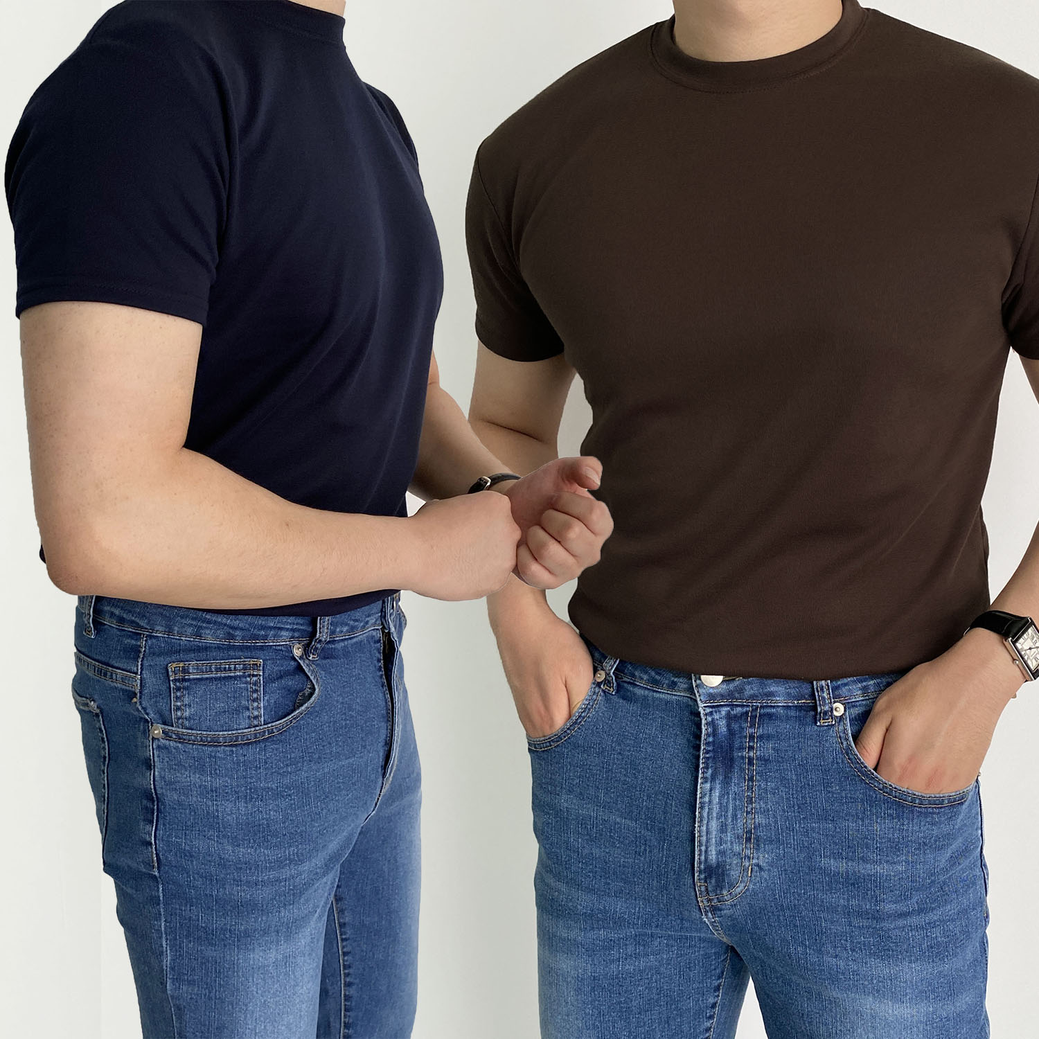 남자머슬핏반팔 분또 남자흰티 목안늘어나는티 - 상품 이미지