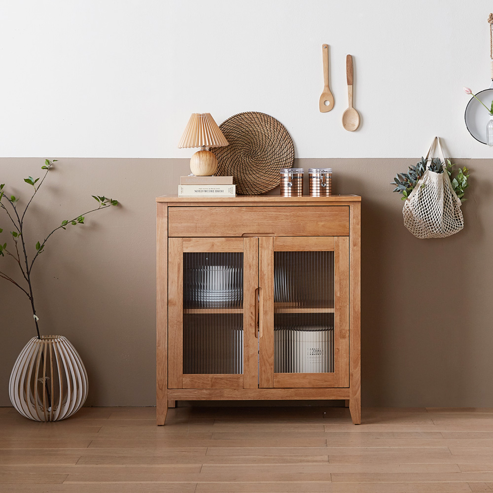 홀튼 홈카페수납장 원목 주방 홈카페장 그릇 장식장 커피머신선반 800x400x930mm, 2단, 네추럴