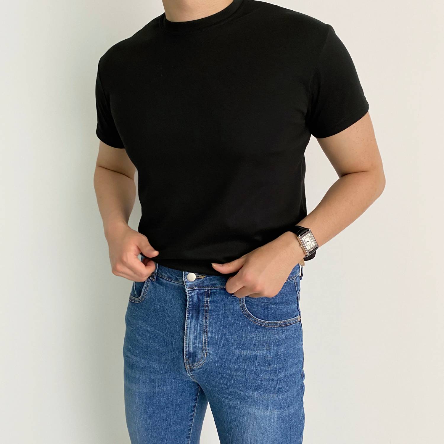 남자머슬핏반팔 분또 남자흰티 목안늘어나는티 - 상세 이미지 2
