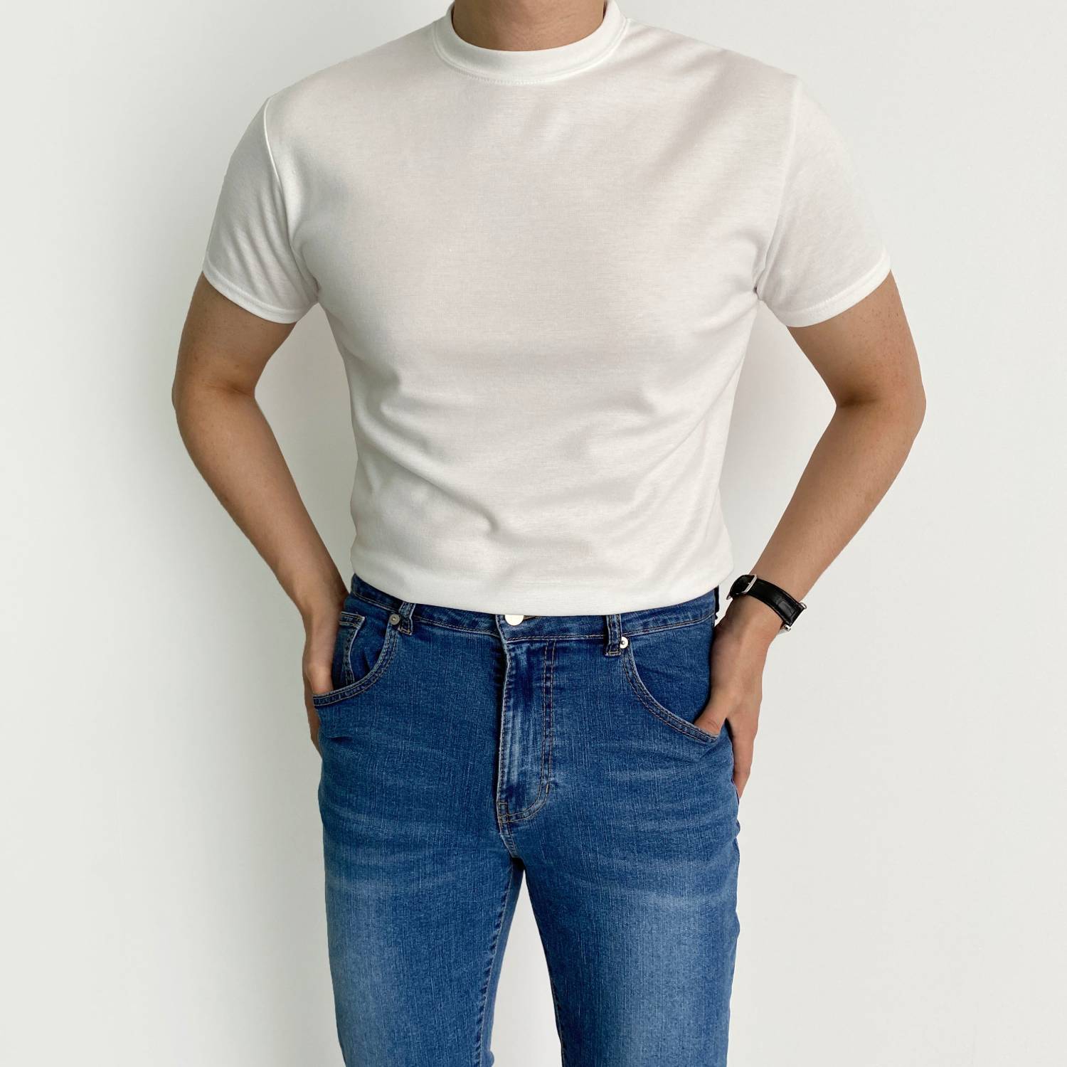 남자머슬핏반팔 분또 남자흰티 목안늘어나는티 - 상세 이미지 3