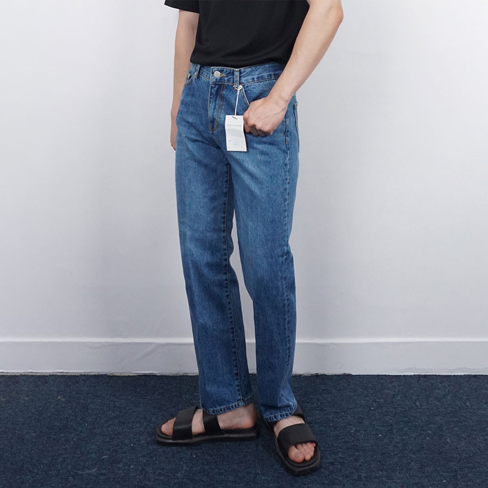 남자 리바이스 원단 쿨데님 팬츠 키작남청바지 레귤러 일자진 - 상세 이미지 4