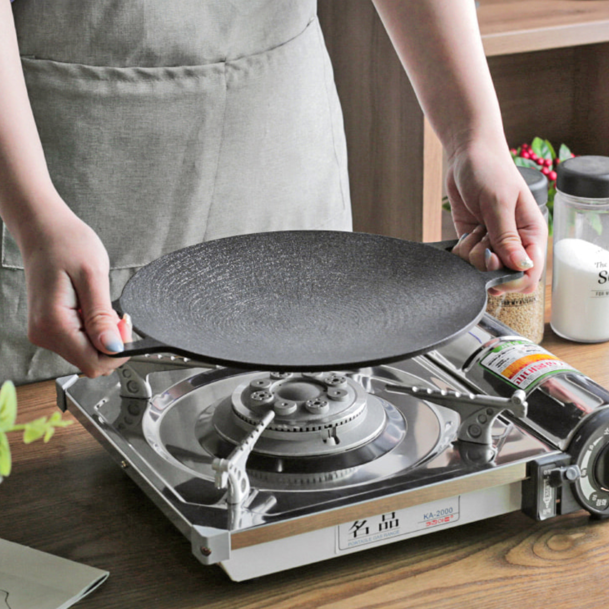 캠핑고기판 솥뚜껑불판 가정용그리들 업소용철판 25cm