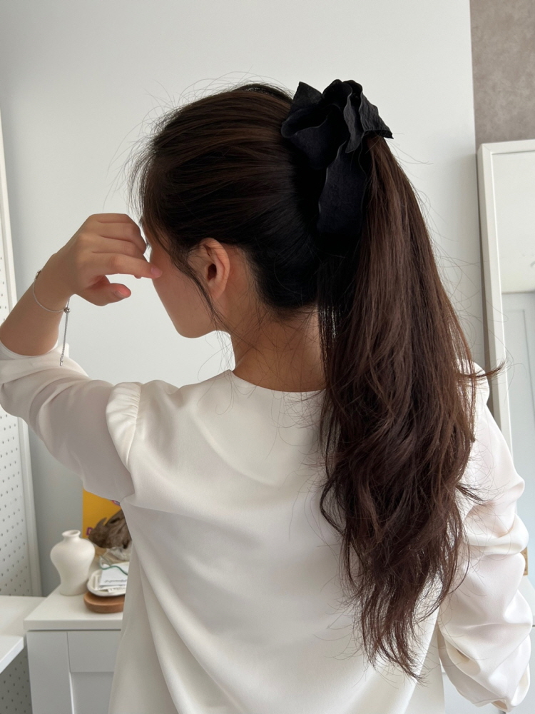 (7컬러) 링클 주름 리본 올림머리 바나나핀 헤어 집게 이미지 8