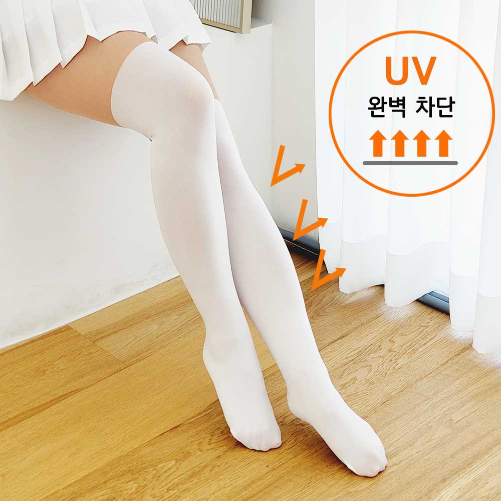 여성 골프스타킹 투톤 레깅스 보정 냉감 자외선차단 언더 니삭스  논슬립 - 상세 이미지 5