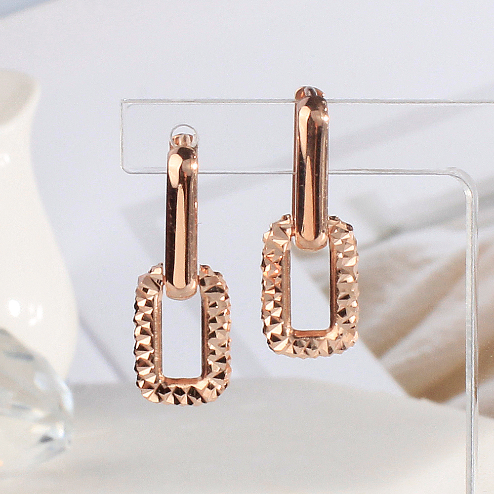 14K 18K 컷팅 클립 귀걸이 원터치 링 드롭 볼드 시크 여자 친구 와이프 선물 할로운