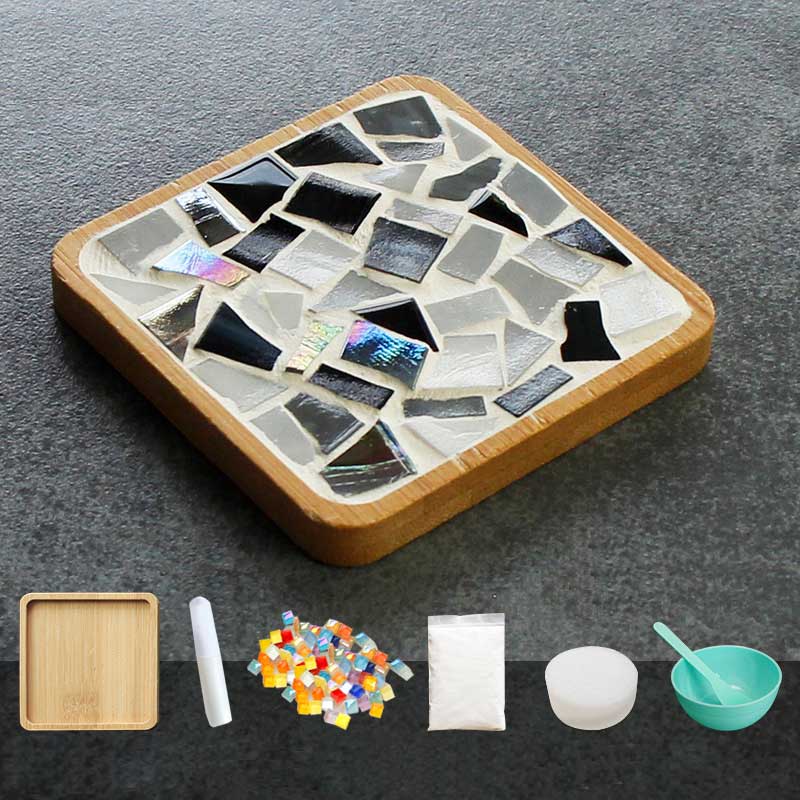 DIY 사각 자개 타일 티코스터 만들기 그레이 - 메인 이미지