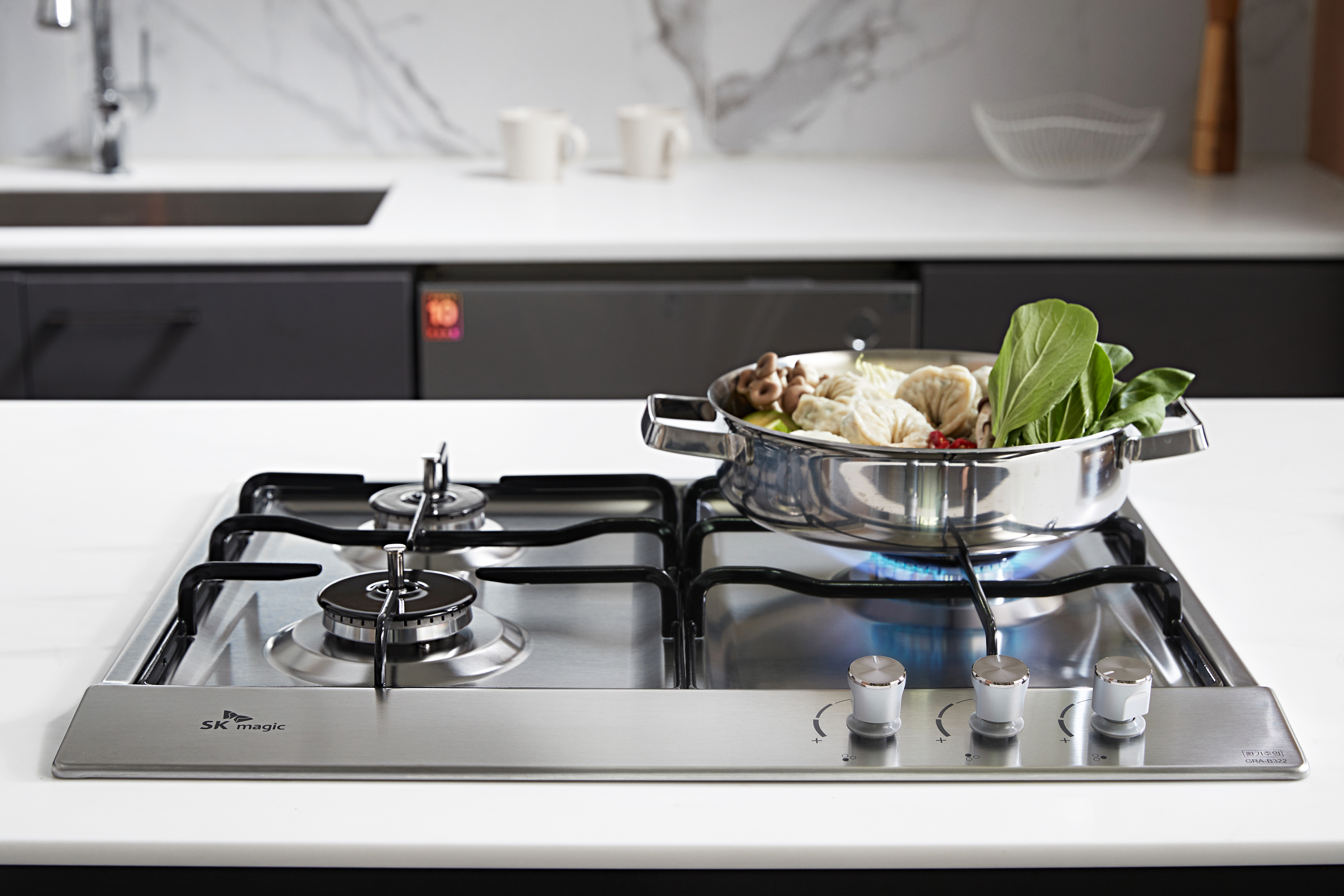 나비엔매직 빌트인 가스 쿡탑 레인지 전지식 560x480 GRB3303PDSS LPG