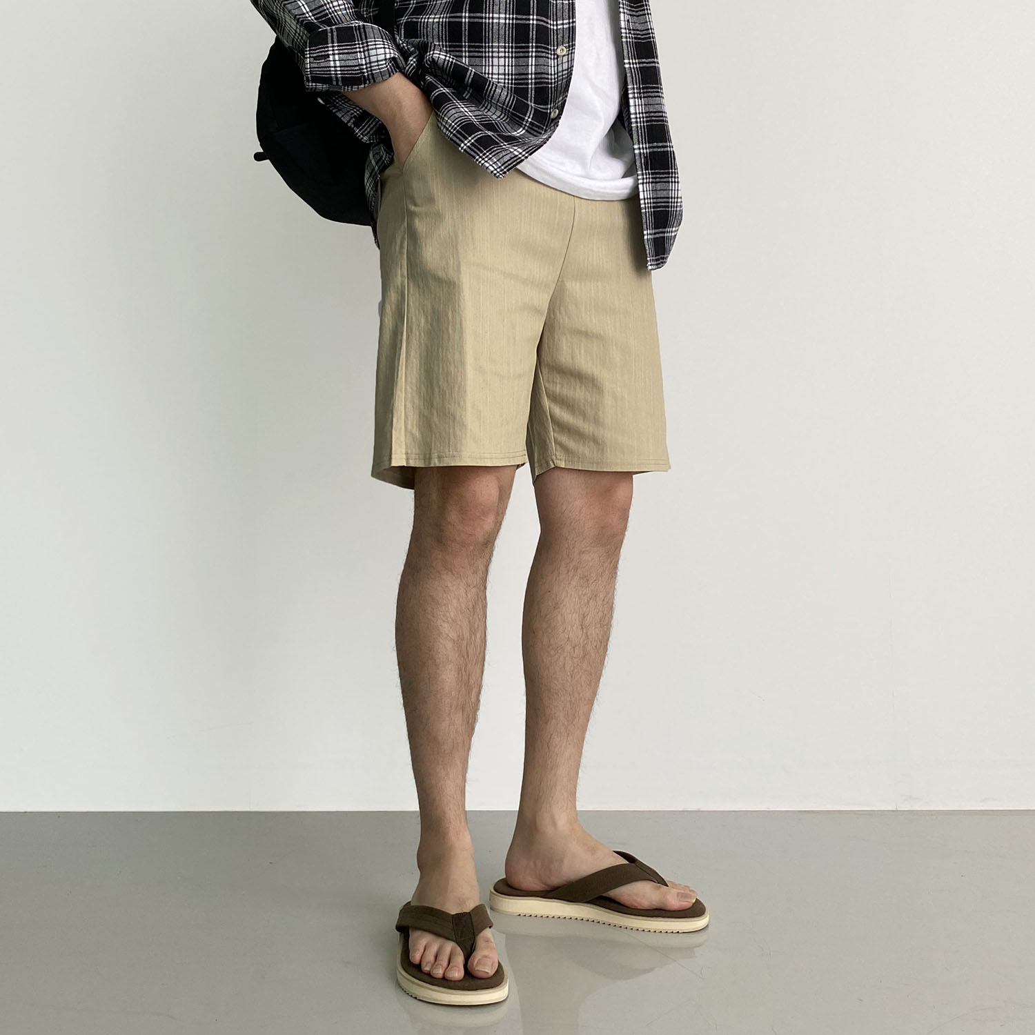 남자린넨반바지 5부반바지 흰색반바지 - 상세 이미지 5