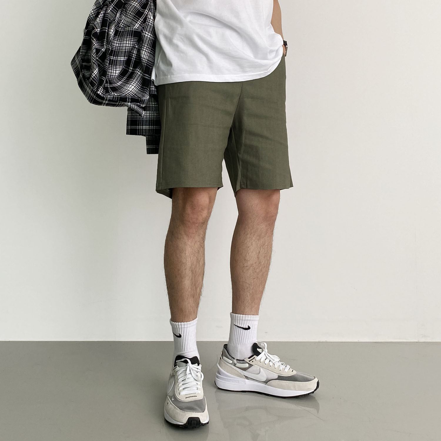 남자린넨반바지 5부반바지 흰색반바지 - 상세 이미지 2