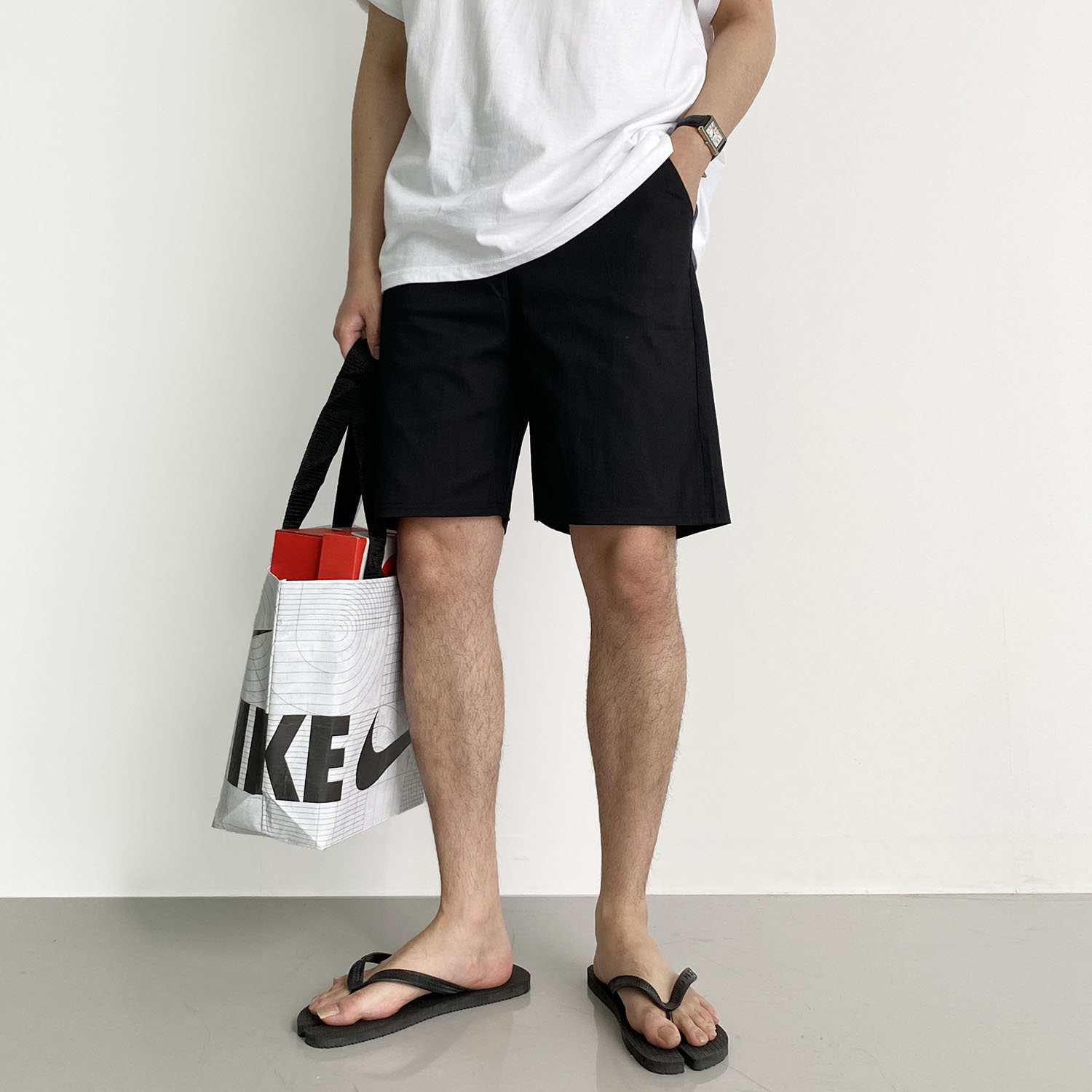 남자린넨반바지 5부반바지 흰색반바지 - 상세 이미지 3