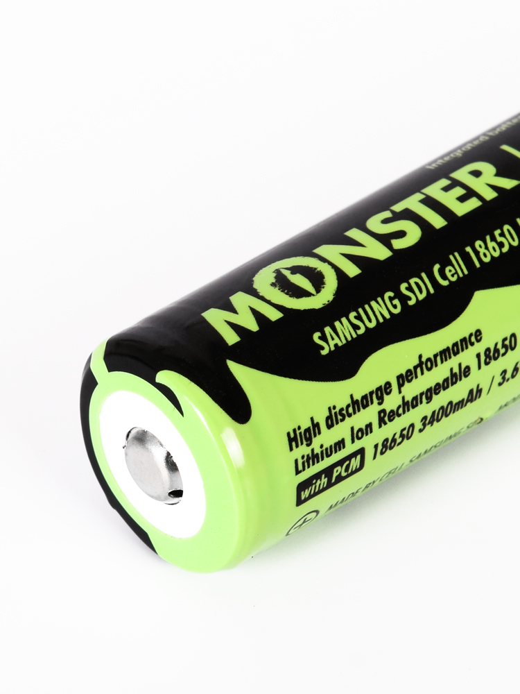 몬스터라이트 18650 리튬 이온 충전 배터리 3400mAh 삼성 보호회로 내장 이미지 2