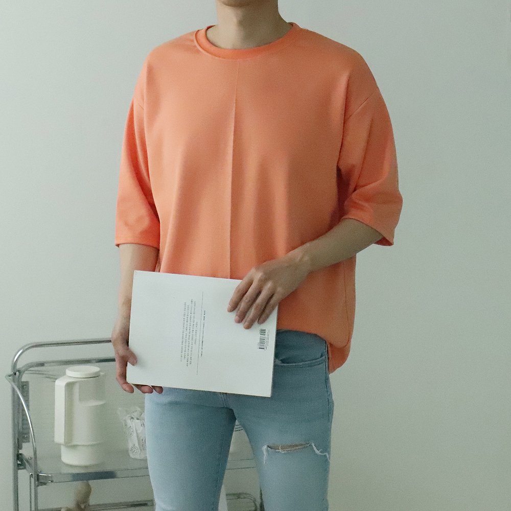 남자7부티셔츠 빅사이즈 커플 오버핏 남자반팔티 이미지 2
