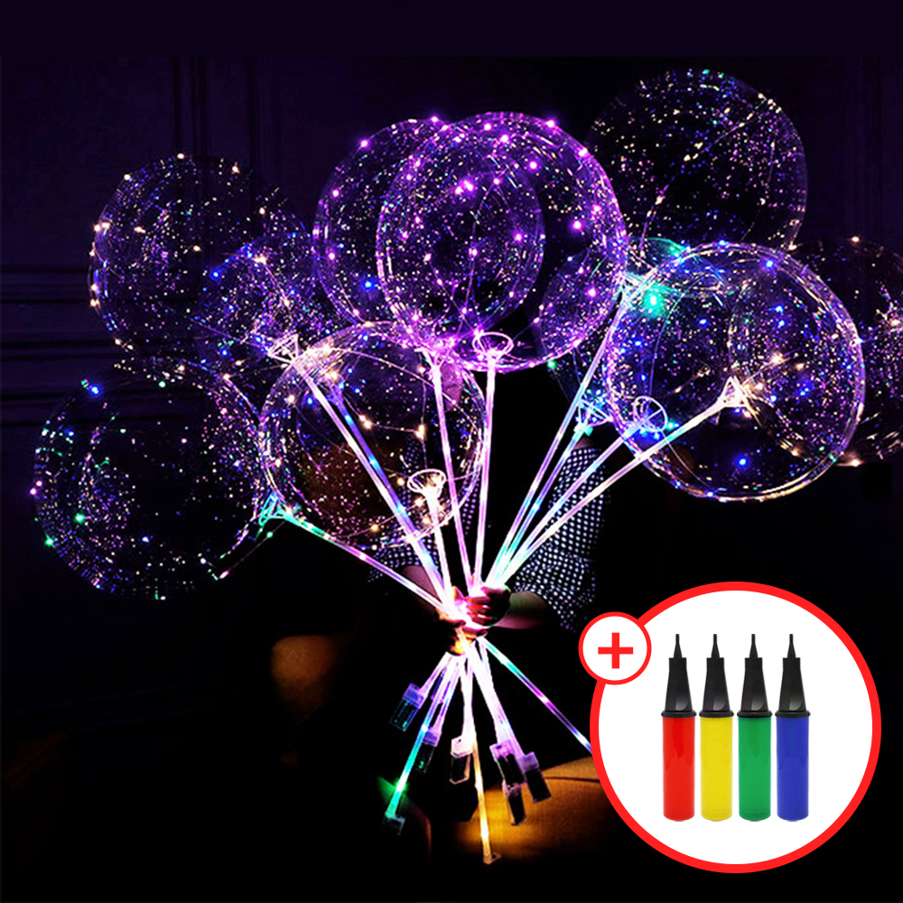 [브로키] LED투명풍선 파티풍선 기념일 야광 축제 (케이스)