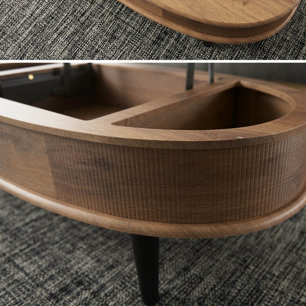 타원형 리프트 테이블 1200 기능성 거실 테이블 높은 쇼파 테이블