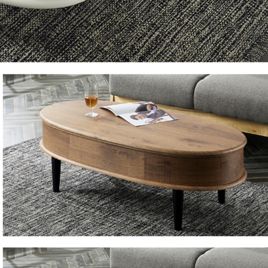 타원형 리프트 테이블 1200 기능성 거실 테이블 높은 쇼파 테이블