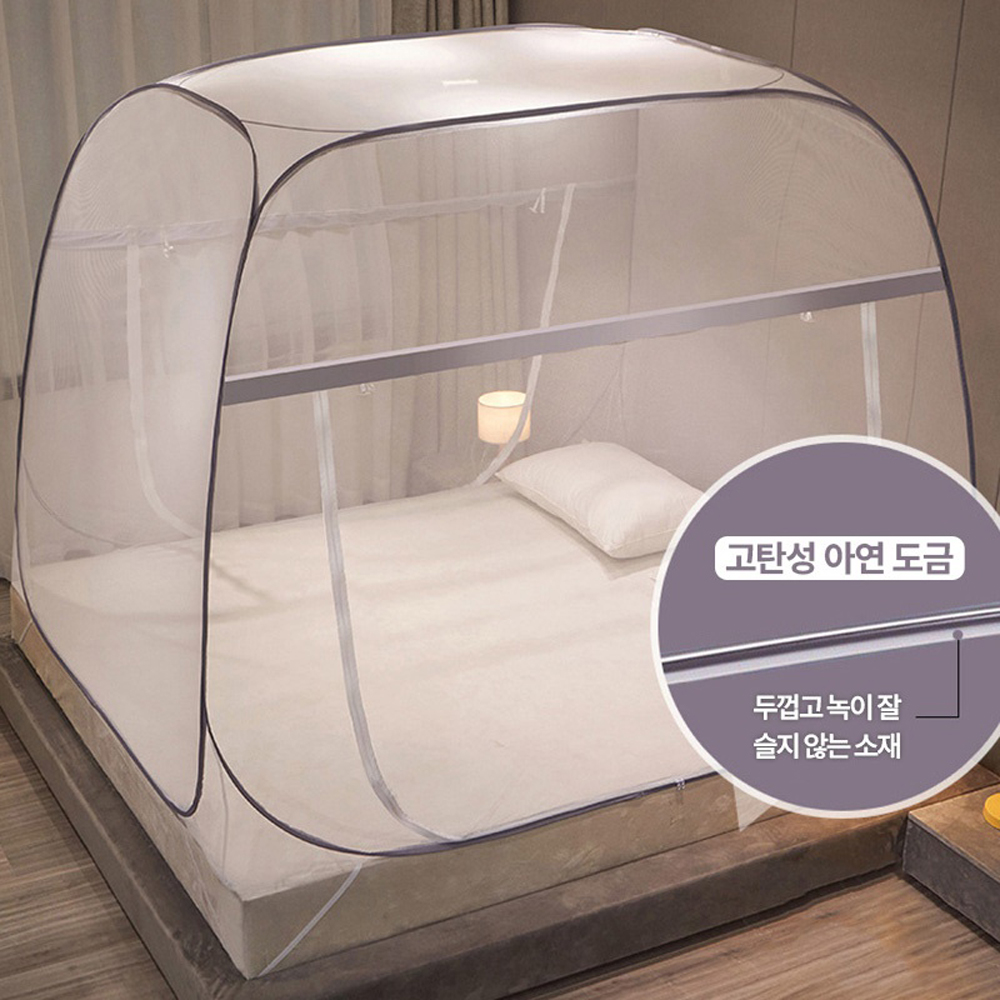 원터치 모기장 침대 미세 방충망 대형 중형 소형 텐트 아기 신생아 사각 캠핑 접이식 이미지 7