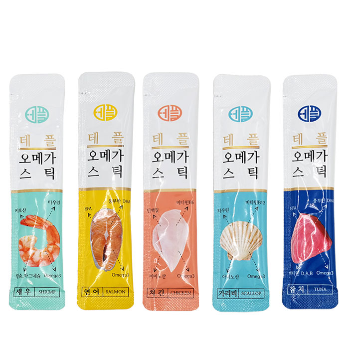 테플 오메가스틱 10g x 5P 치킨 고양이간식