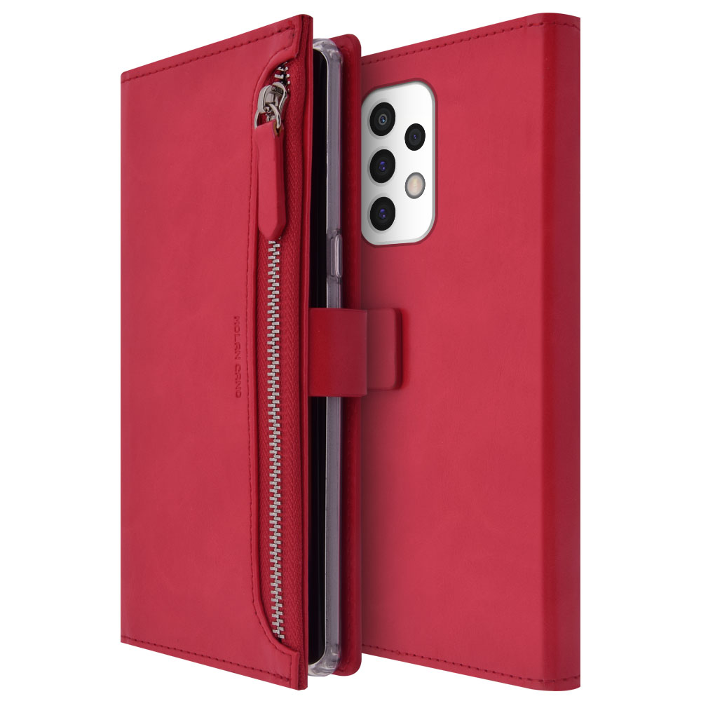 갤럭시 A33 5G 지갑형 다이어리 핸드폰 케이스 레드 - 상품 이미지