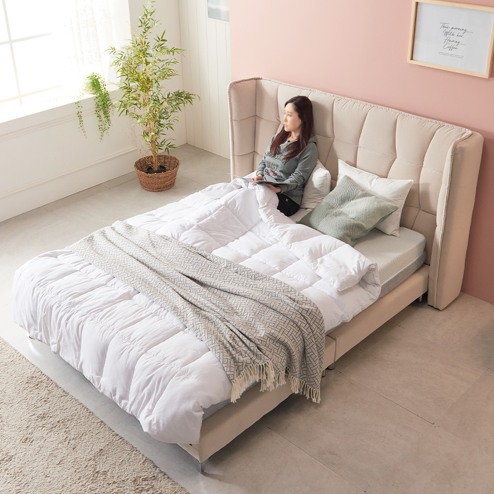 서광퍼니처 버가든 나파 가죽 평상형 호텔식 퀸 침대 프레임 Q sk