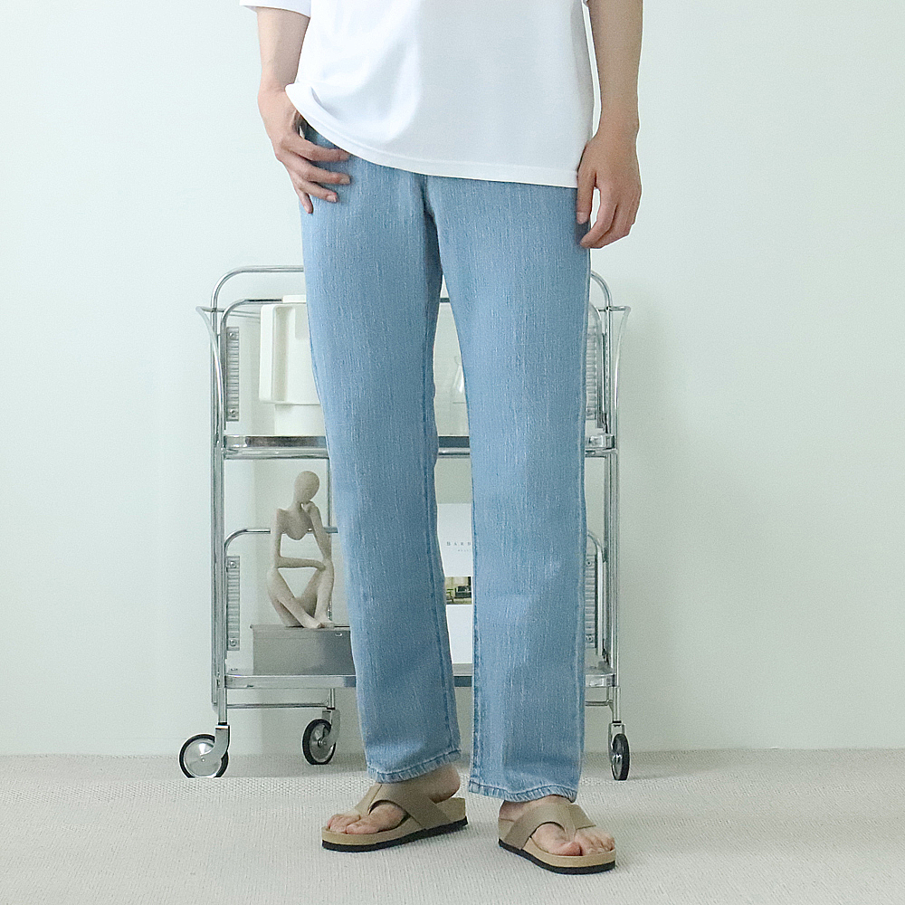린넨청바지 통큰 린넨 바지 남자와이드청바지 제품 이미지
