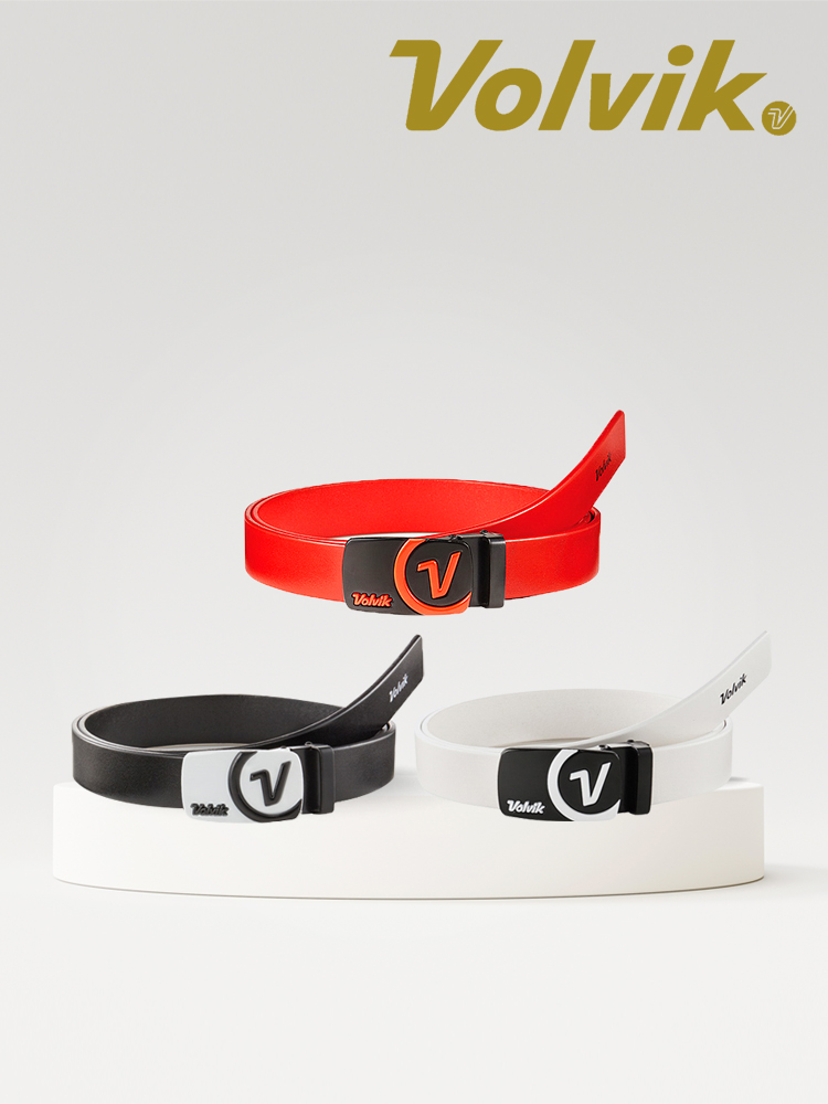 볼빅 여성 빅버클 가죽벨트 블랙 화이트 레드 - 상품 이미지