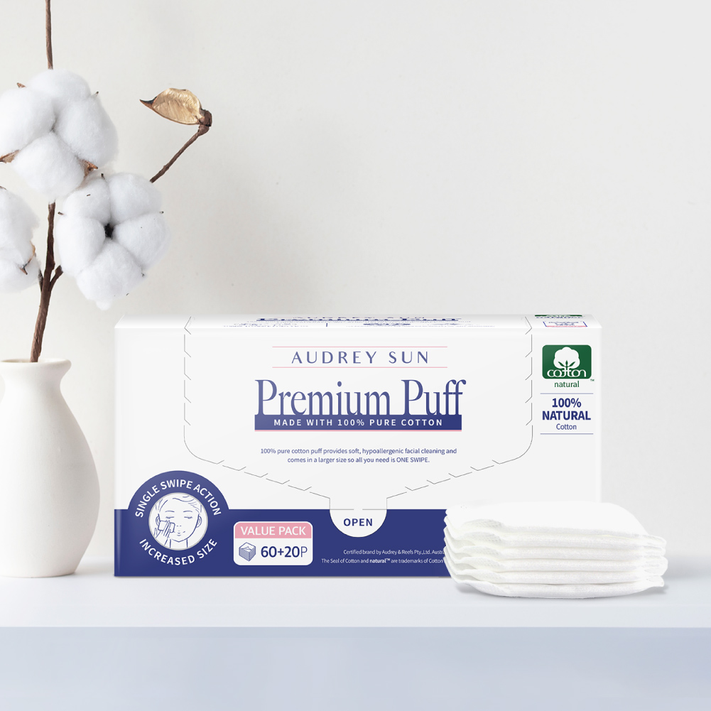 오드리선 닦토 내츄럴코튼 순면 큰 티슈형 화장솜(80매)