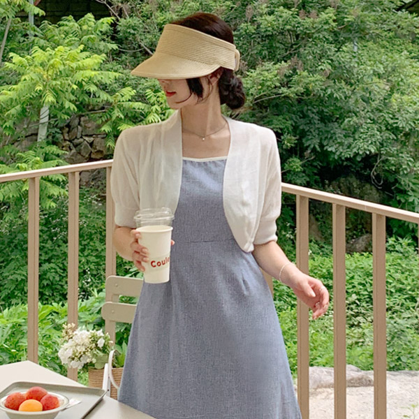 쿨한 밤부 반팔 볼레로 가디건 cd2493