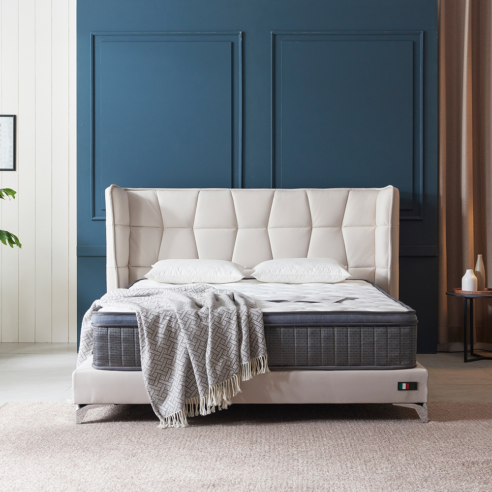 서광퍼니처 버가든 나파 가죽 평상형 호텔식 퀸 침대 프레임 Q sk