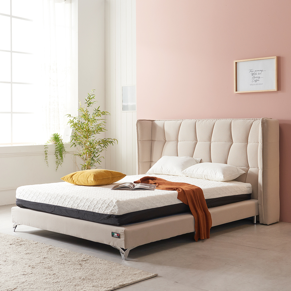 서광퍼니처 버가든 나파 가죽 평상형 호텔식 퀸 침대 프레임 Q sk