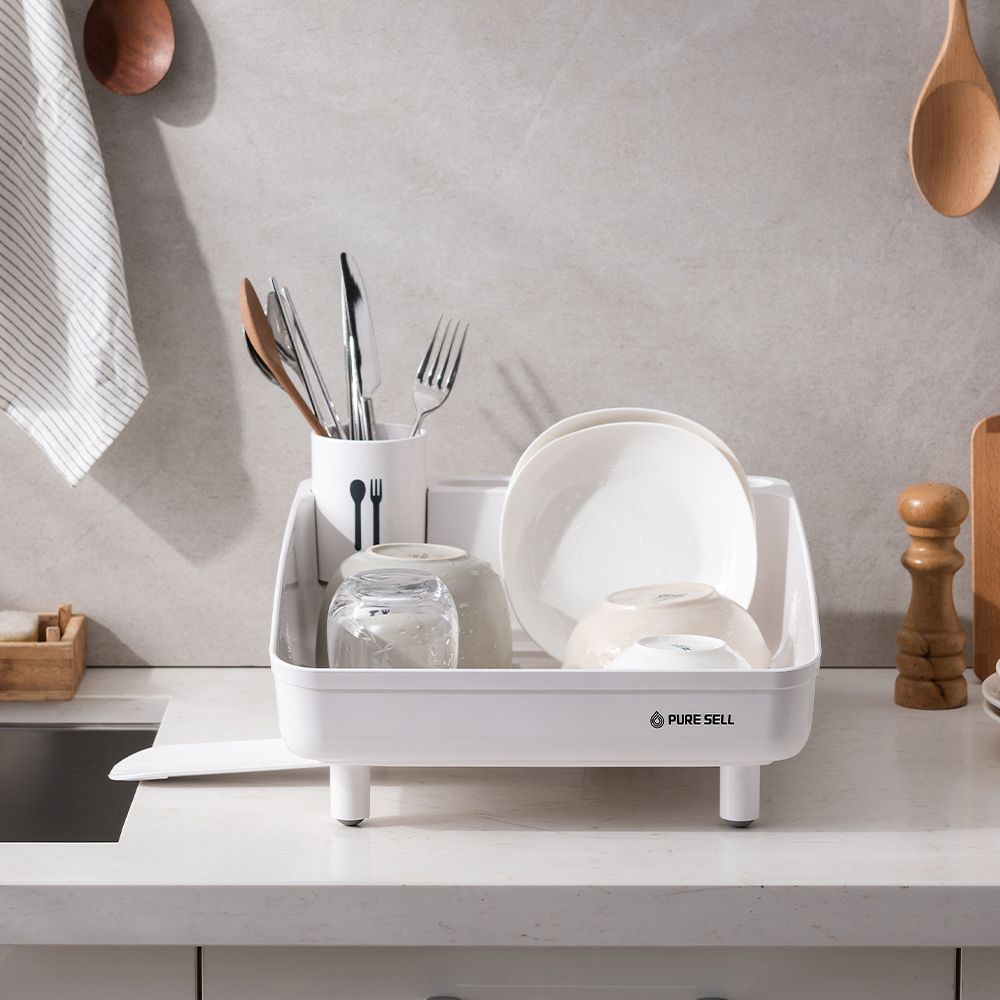 퓨어셀 녹슬지 않는 물빠짐 식기 건조대 그릇 정리대 선반