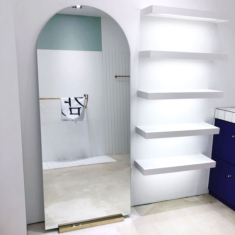 아치형 노프레임 부착형 현관 이동식 전신거울 400x1800