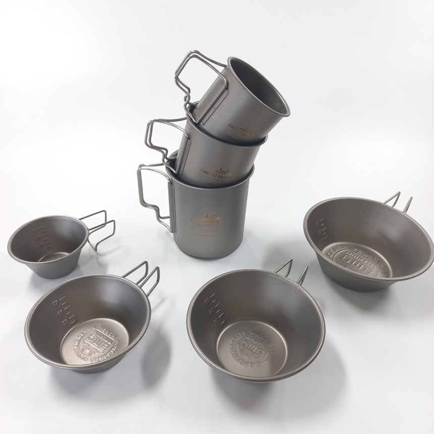 AMG티타늄 고정형 시에라컵 소주잔 80 캠핑컵