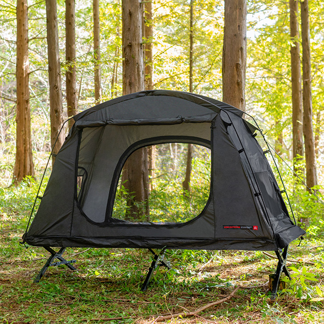 카즈미 블랙 코트 텐트2 1인용 비박 야영 캠핑 야전침대 싱글 텐트