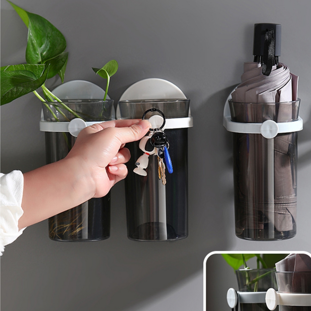 우산걸이 벽부착 2단 우산 꽂이 거치대