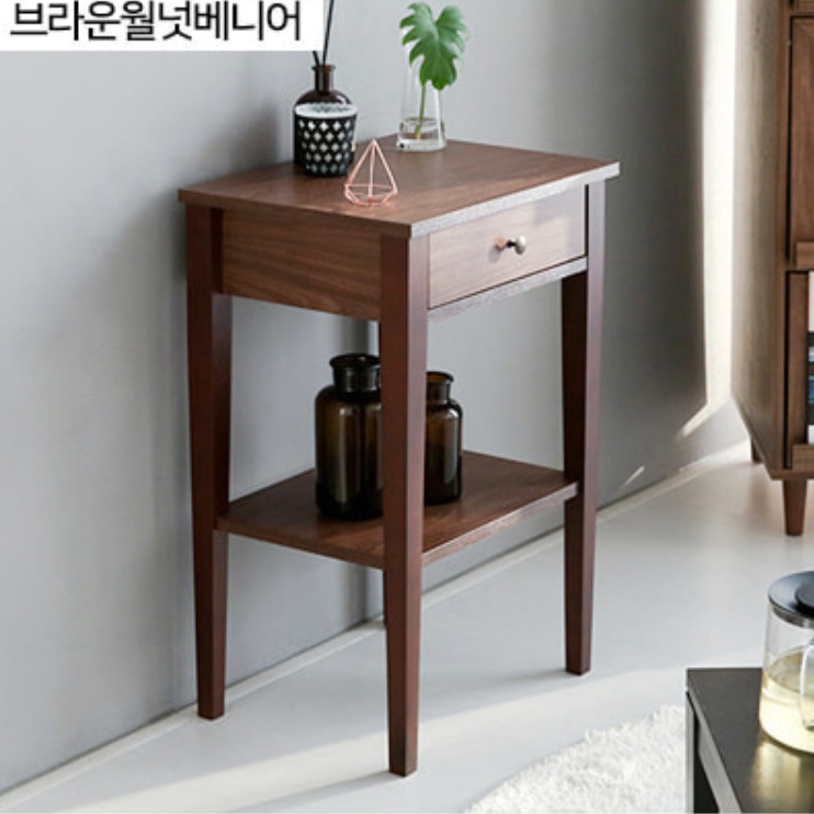 높은 사이드 테이블 협탁 모음 월넛 엔틱 인테리어 침대 옆 틈새 슬림 빈티지 작은 고급