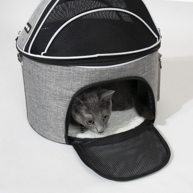 리스펫 고양이 숨숨 돔형 이동장 이동가방 켄넬 본품+화이트방석, 단일사이즈