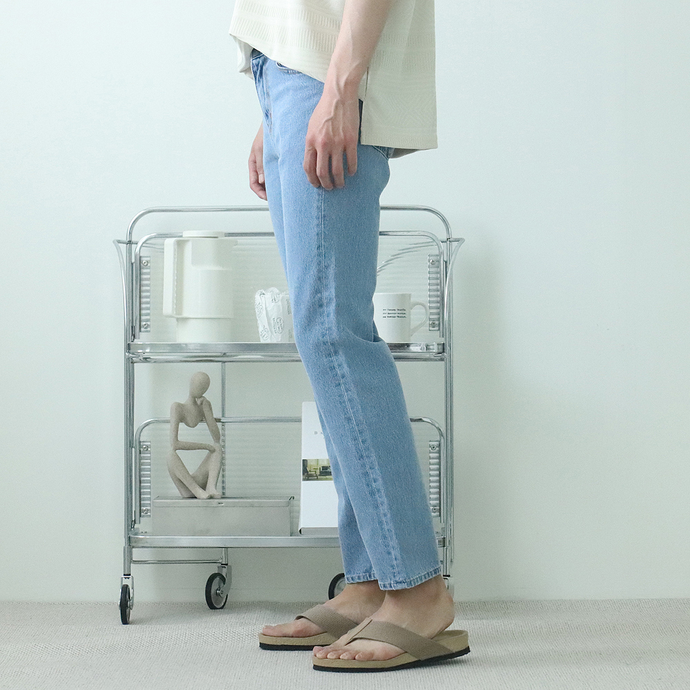 남자청바지 일자핏 빅사이즈 데님 남자연청바지 - 상세 이미지 3